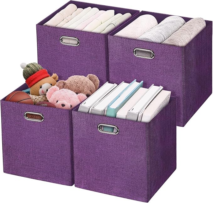 Posprica Storage Boxes, Foldable Organiser Cube Basket Bin, Thick and Heavy Duty by Posprica