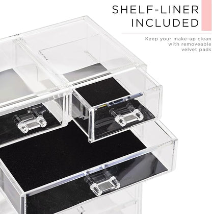 Sorbus Acrylic Makeup Organizer Set, 6-Drawer Vanity & Countertop Cosmetic - Image 6