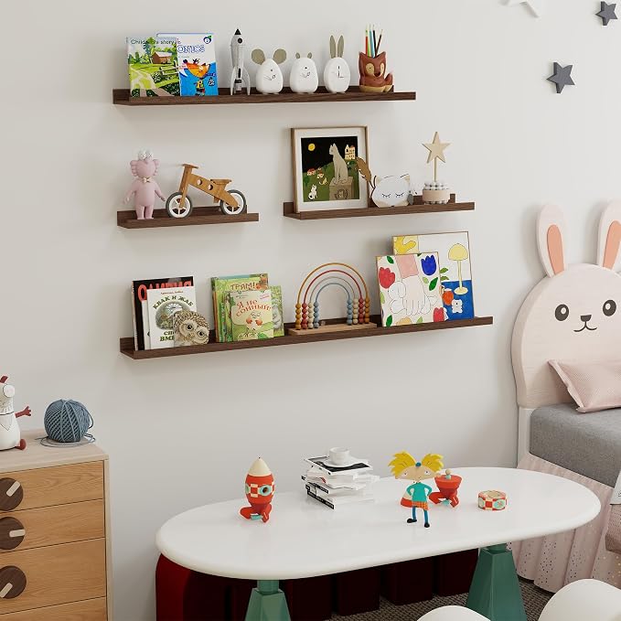 Fun Memories Picture Ledge Shelf, 24 Inch Long Floating Shelves Set of 6 - Image 6