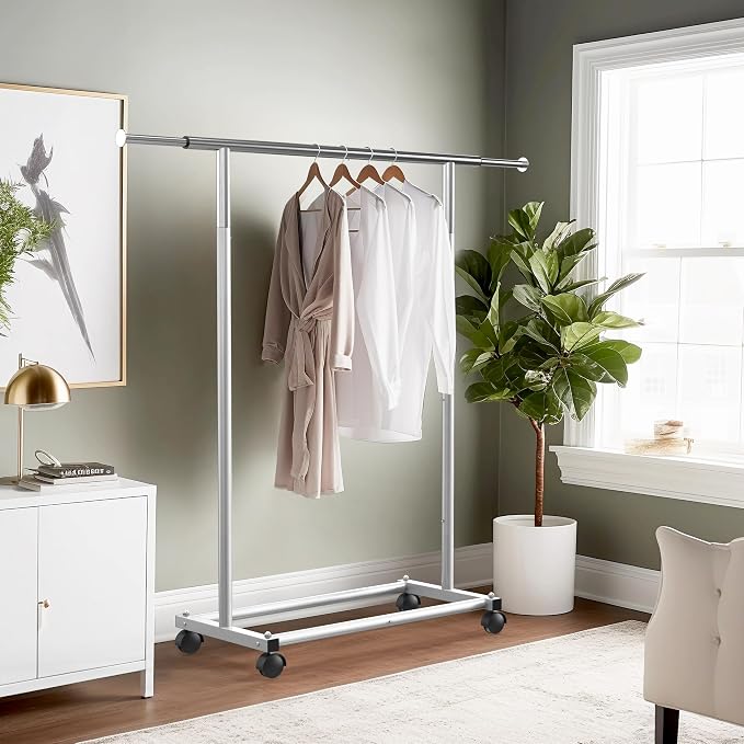 Simple Houseware Standard Rod Garment Clothing Rack, Extendable Width from 30 - Image 2