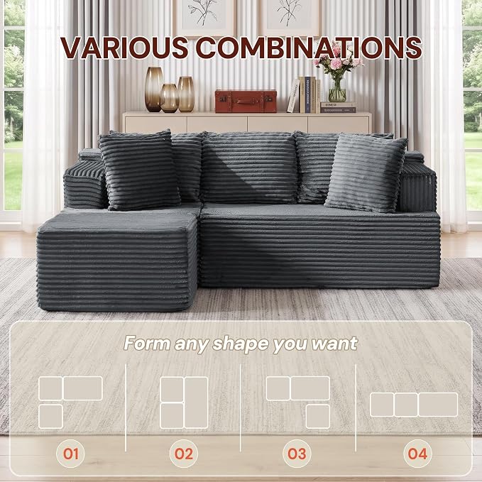 Korser Boneless Couches for Living Room, Cloud Couch Sectional - Image 5