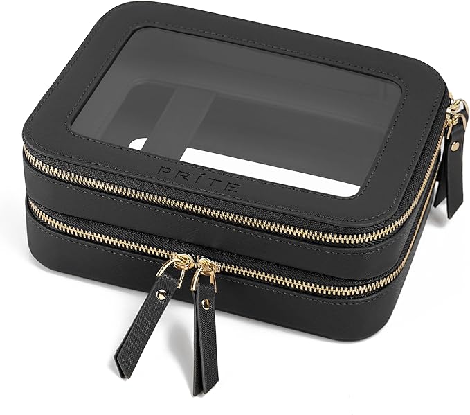 Prite Clear Makeup Bags Double Layer Cosmetic Bags by Prite