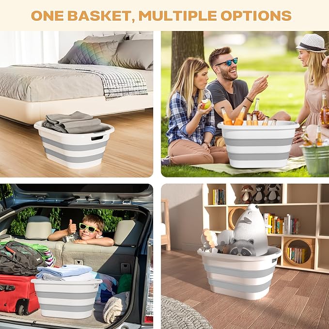 43L Collapsible Laundry Baskets Plastic, Pop Up Laundry hamper/Storage Container - Image 4