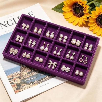 Velvet Jewelry Trays for Drawers, Ring Earring Holder Organizer Storage Display - Image 5