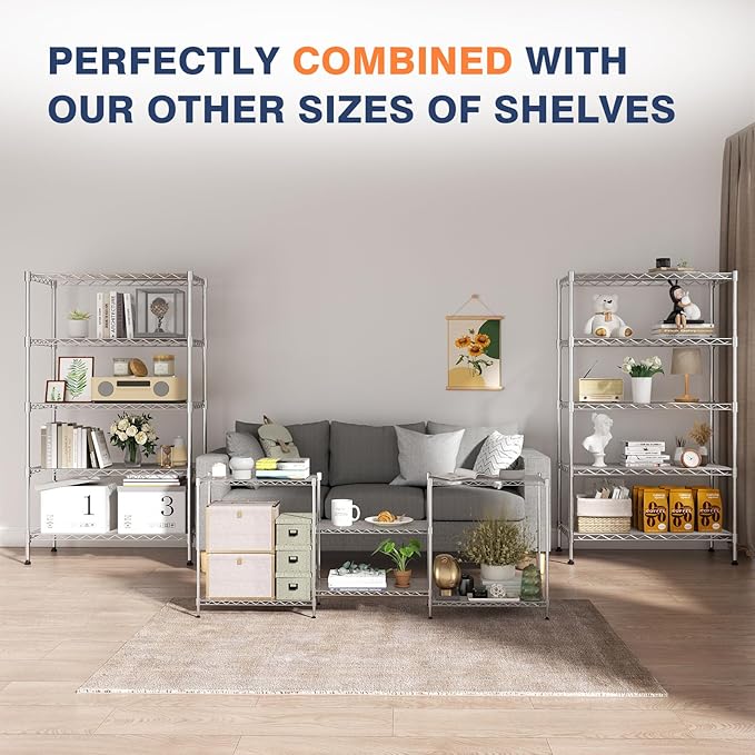 3-Tier Wire Shelf Rack, Kitchen Metal 3-Shelves Rack - Image 6