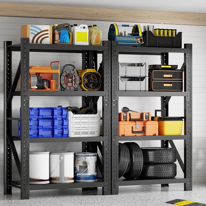 3000LBS Garage Shelving 32" W Garage Shelving Heavy Duty 4-Tier Metal Storage - Image 2