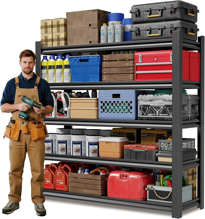 JHYKHG 72" H Storage Shelves, 5-Tier Heavy Duty Garage Shelving, Adjustable by Unknown