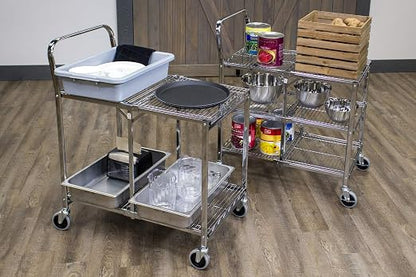 Luxor WSCC-2 Two-Shelf Collapsible Wire Utility Cart - Image 3