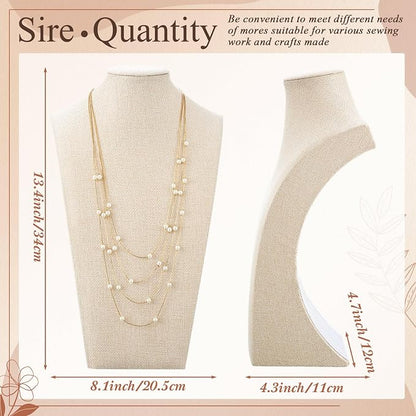Kigley 6 Pcs Linen Necklace Display Bust Jewelry Holder Necklace Retail - Image 2