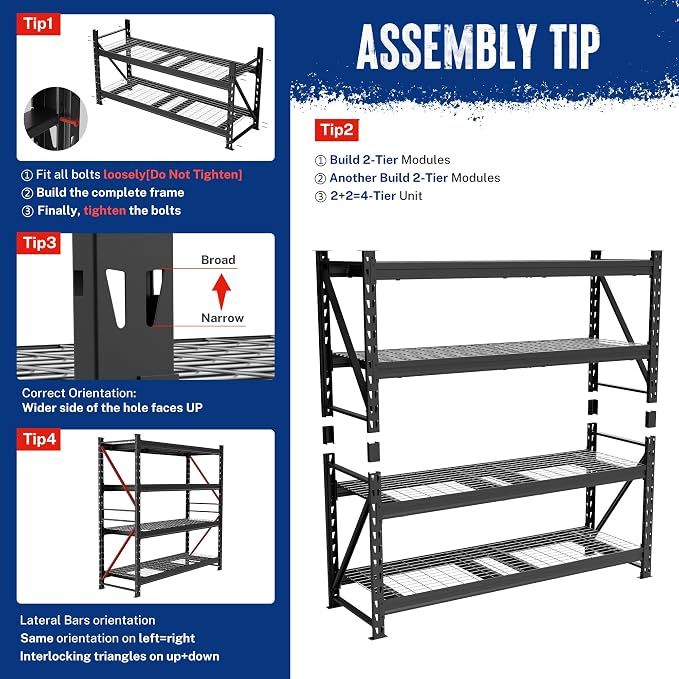 WORKPRO 77" Extra-Width Garage Shelving Units, 6400LBS Heavy Duty Utility - Image 9