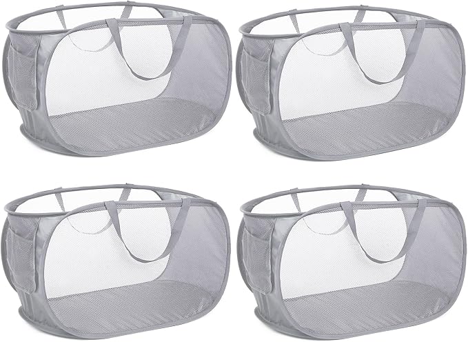 4 Pack Collapsible Laundry Baskets, Foldable Laundry Basket by Bemkoo