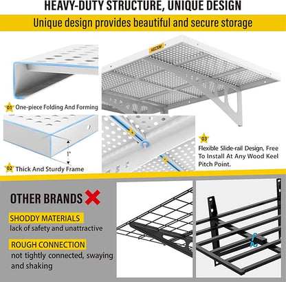 4-pack 2x3ft Adjustable Garage Wall Shelving 1120lbs Load Capacity Heavy Duty - Image 4