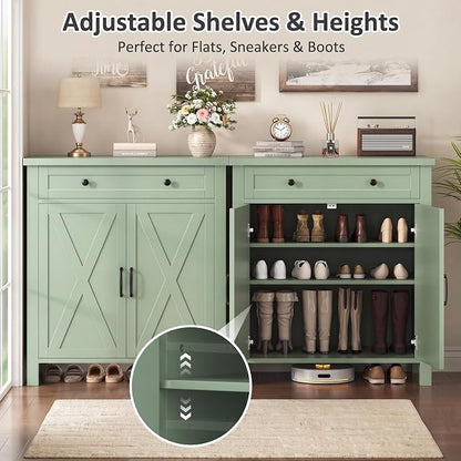 Farmhouse Shoe Storage Cabinet, 5-Tier High Boots Organizer - Image 4