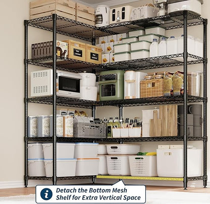 Garvee Metal Storage Shelves Heavy Duty Metal Shelving, 5-tier Wire Shelving - Image 6