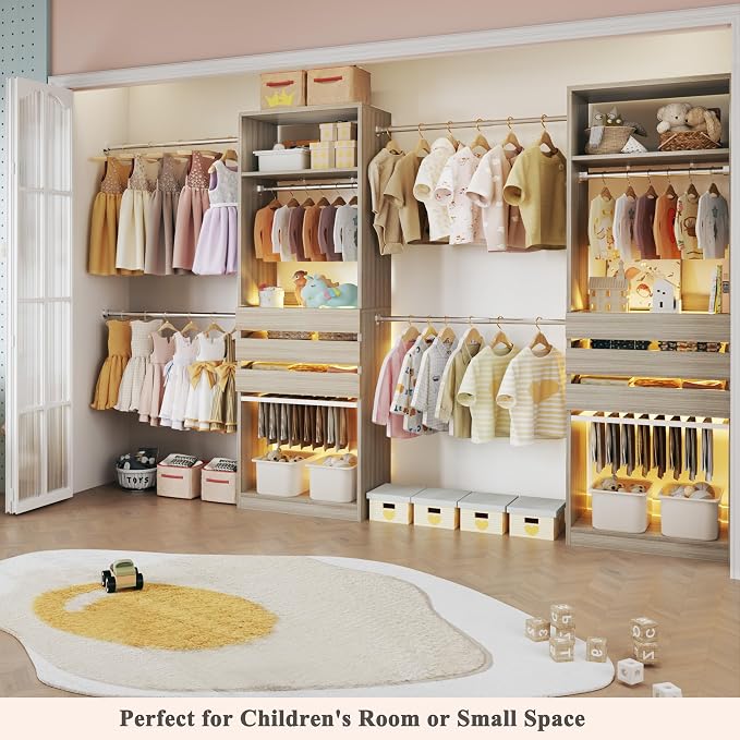 Closet System Set of 2, 5.7-10.4FT Closet Organizer System - Image 7