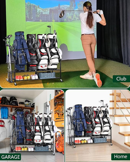 Mythinglogic Golf Bag Storage Organizer, Extra Large Golf Storage Stand - Image 3