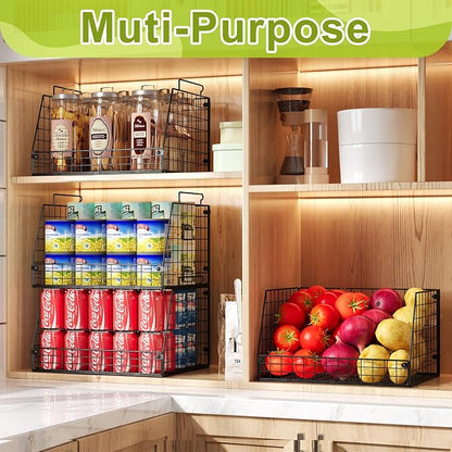 Jakyitvi 4 Pack XXL Stackable Wire Storage Basket, Extra Large Capacity Pantry - Image 6