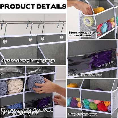 Over Door Yarn Storage Organizer Oxford Cloth Hanging Yarn Storage Organizer - Image 3