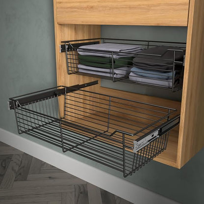 Classic 30" Closet Wire Basket in Matte Black - Image 3