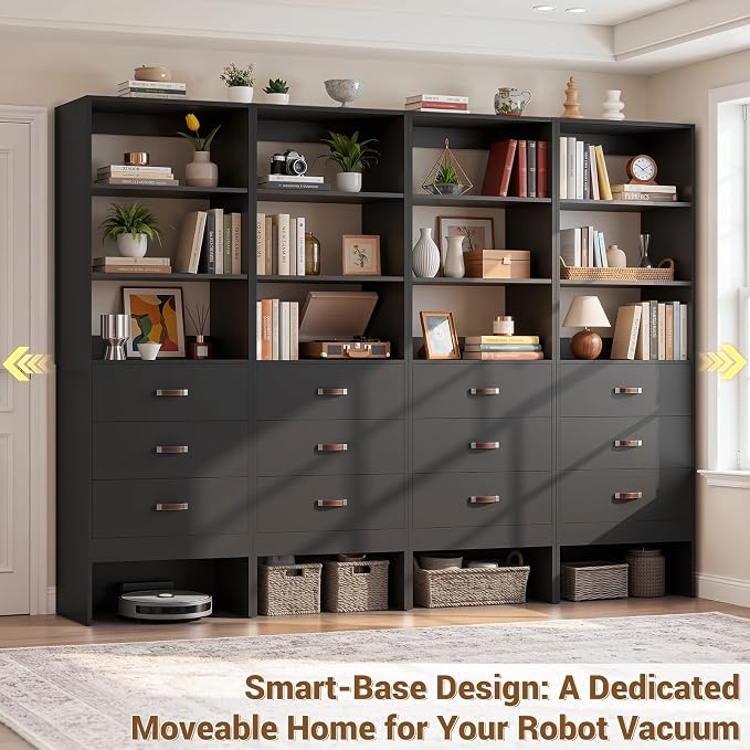 8FT Closet System with Leather Handles, Wood Wardrobe Closet Organizer and - Image 4