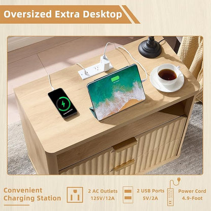 LEYAOYAO 31" Wide Fluted Nightstand - Image 5