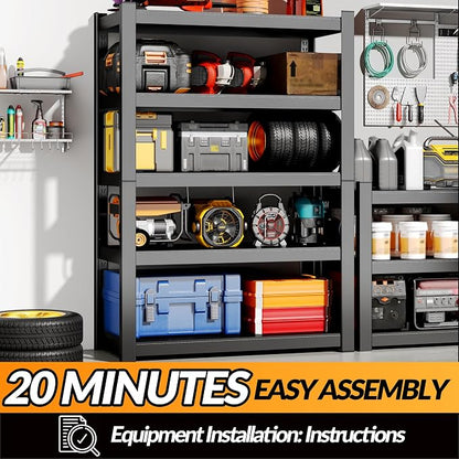 Metal Garage Storage Shelves Heavy Duty Shelving Unit 5 Tier Steel Adjustable - Image 8
