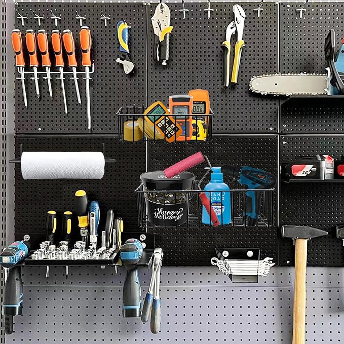 310PCS Pegboard Accessories Organizer Kit, Peg Board Baskets and Paper Towel - Image 5