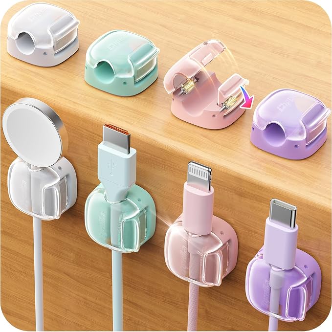8Pack Cord Organizer, Cable Clips Clasp Cord Holder by Chfeila