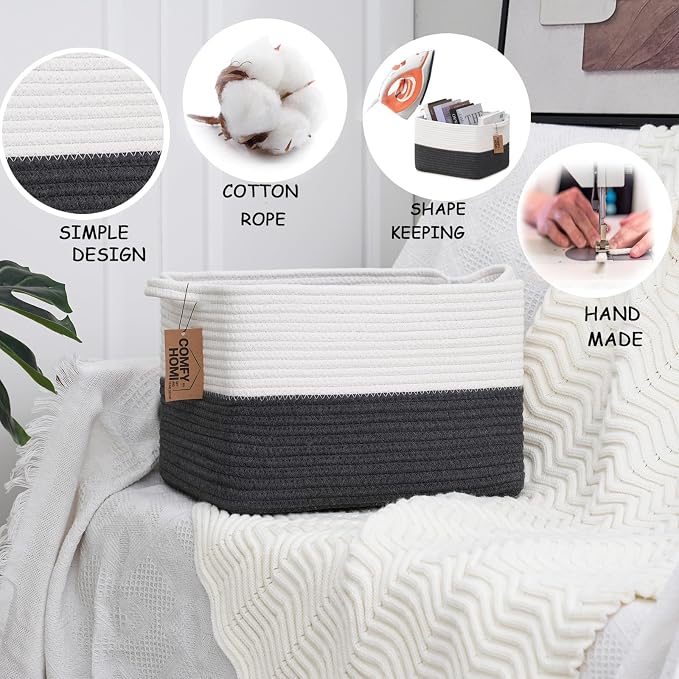 COMFY-HOMI Cotton Rope Woven Basket - Image 7