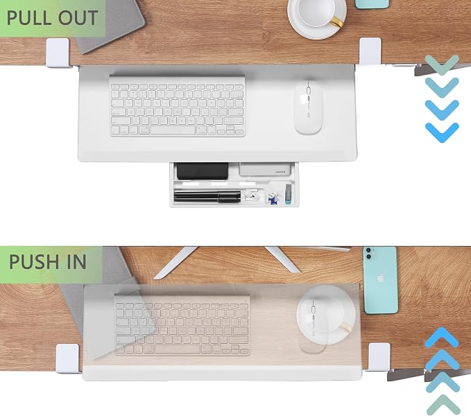 ETHU Keyboard Tray Under Desk, 19.7" X 12.2" Small Size C Clamp Keyboard Drawer - Image 7