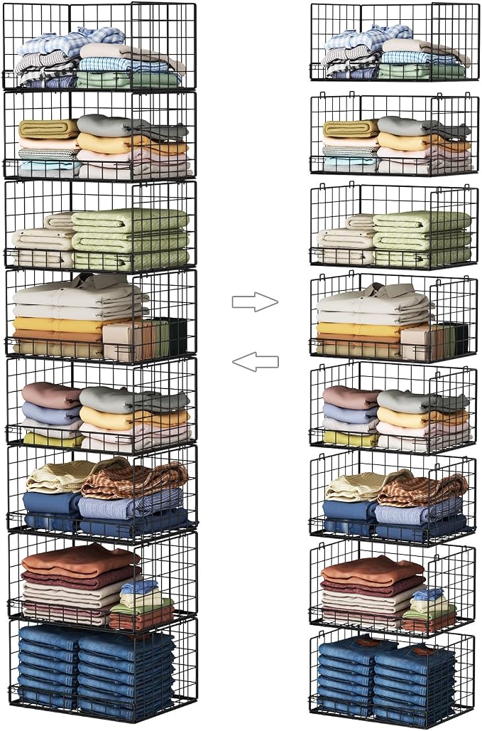 Yociyoga 8-Tier Stackable Closet Organizers and Storage Shelves, Foldable by FollowWithYociyogaTogether
