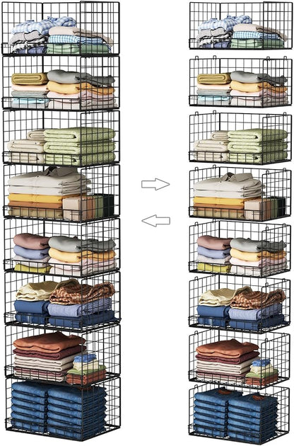 Yociyoga 8-Tier Stackable Closet Organizers and Storage Shelves, Foldable by FollowWithYociyogaTogether