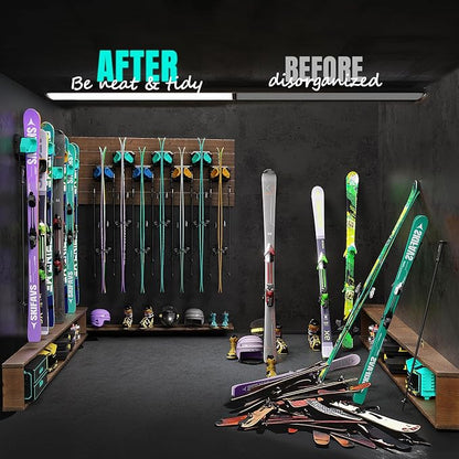 Ski & Snowboard Wall Rack for Garage Wall Fits Any Ski/board, Ski Wall Mount - Image 5