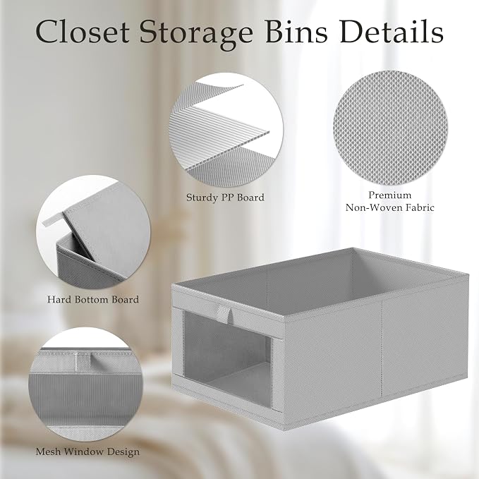 Criusia 8 Pack Linen Closet Organizers and Storage, Large Linen Closet Baskets - Image 4