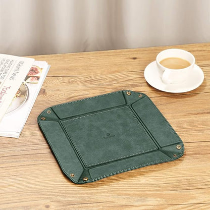 SITHON Valet Tray Desktop Storage Organizer – Premium PU Leather Catchall - Image 7