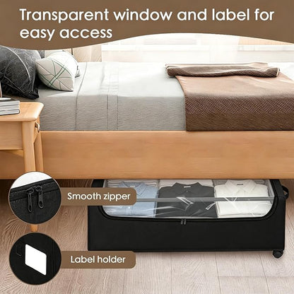 Under Bed Storage with Wheels, Underbed Storage Bins, XXXL 85L 11 inches - Image 4