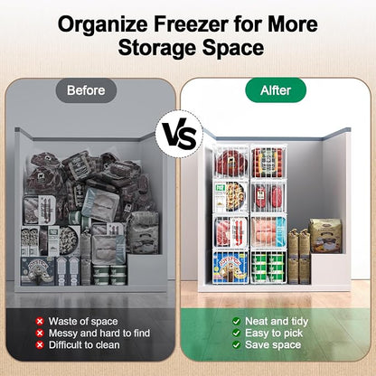 Freezer Organizer Bins, 6 Pack Stackable Deep Chest Freezer Organizer Bins - Image 6
