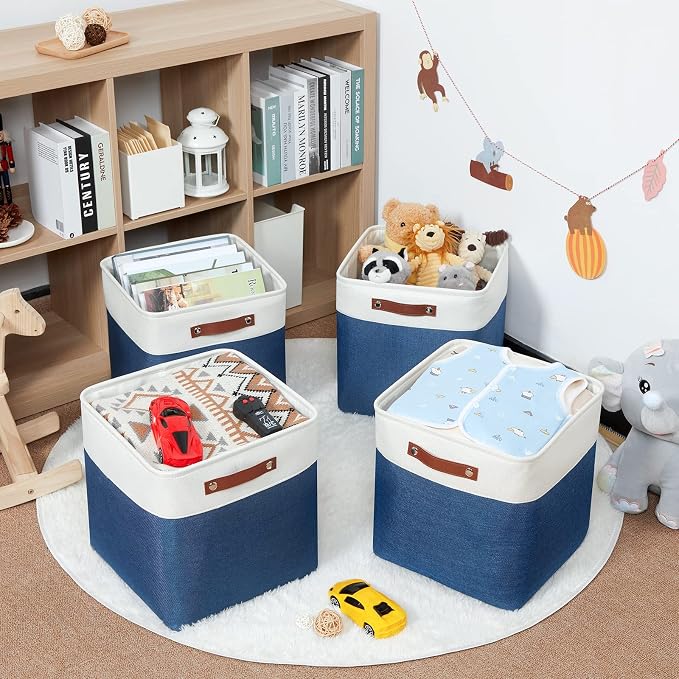 HNZIGE Cube Storage Baskets for Shelves, Fabric Storage Basket - Image 4