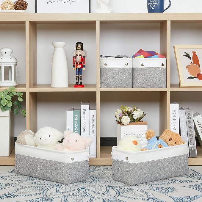 Bidtakay Small Bins for Organization Fabric Baskets for Toilet Paper Storage - Image 2