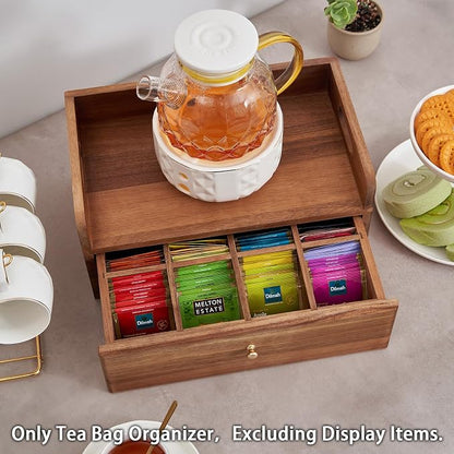 SARUFO Acacia Wood Tea Bag Organizer - Image 3