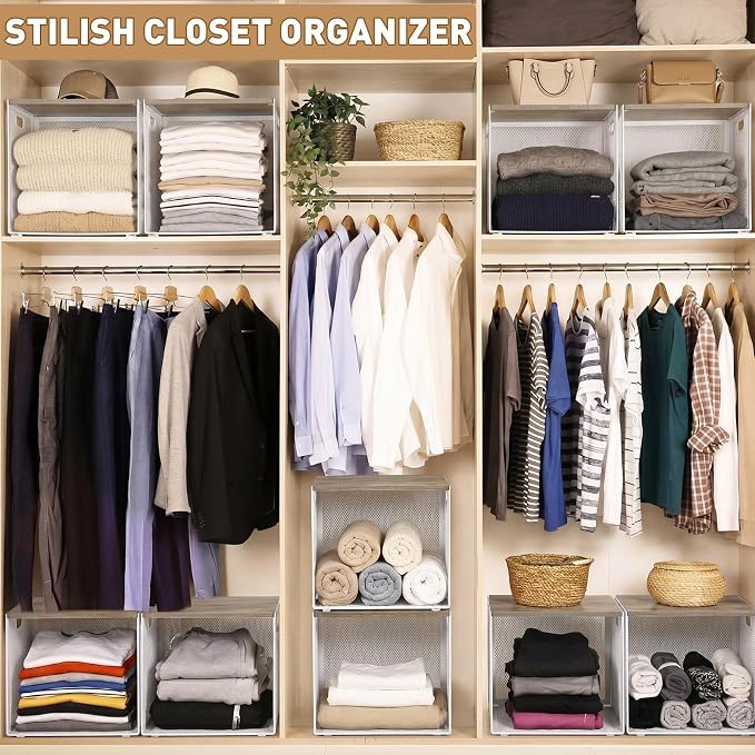 AceOrbit 3 Pcs Widened Stackable Closet Organizers and Storage - Image 5
