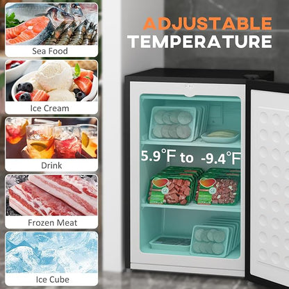 HOMCOM Mini Freezer Countertop, 3 Cu.Ft Compact Upright Freezer - Image 4