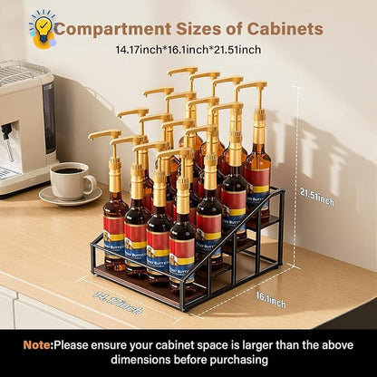 Coffee Syrup Organizer Rack, Liquor Bottle Display Shelf, 4 Tier 16 Syrup - Image 3