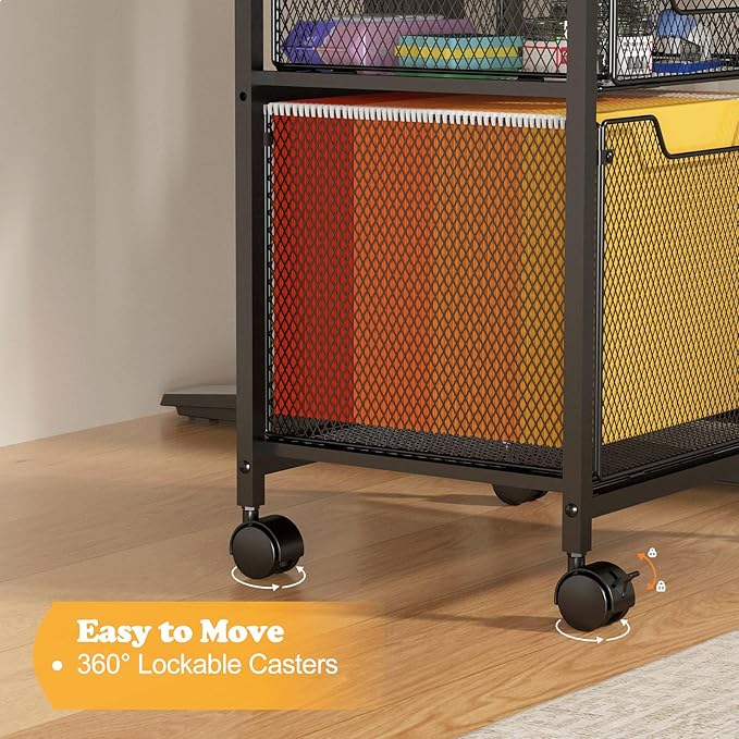 Rolling File Cabinet Cart, Printer Stand - Image 4