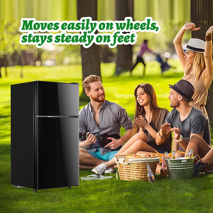 2.4 Cu.ft Mini Fridge with Top Freezer Apartment Size Dual Door Compact - Image 6