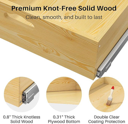 Pull Out Cabinet Organizer, Soft Close Slide Out Solid Wooden Drawers, Heavy - Image 8