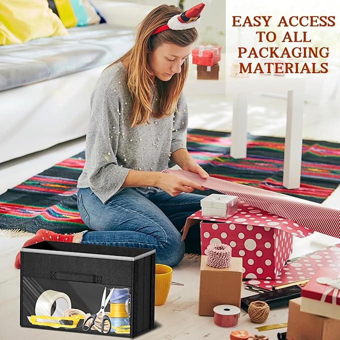 Black Over Door Wrapping Paper Organizer Storage - Image 2