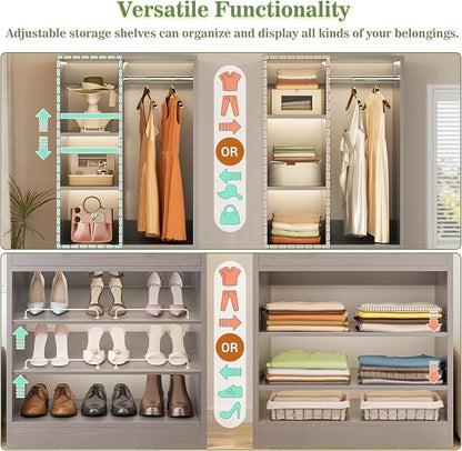 Besiost Closet System, 55.5"/4.6 FT Closet Organizer System - Image 4