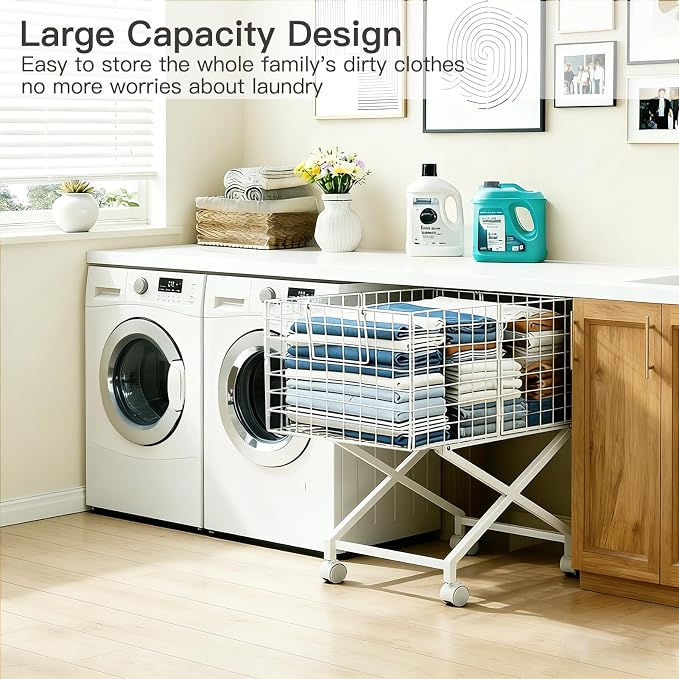 Rolling Laundry Basket with Wheels - Image 2