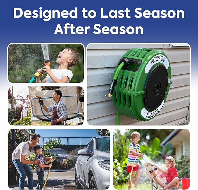 Macnaught Retractable Garden Hose Reel, 60 Ft Water Hose Reel Heavy Duty - Image 8